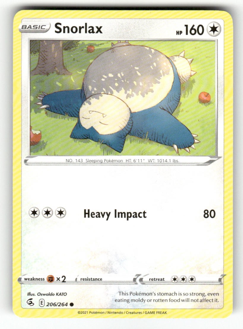 Snorlax 206/264 Common Fusion Strike Pokemon leggermente giocato