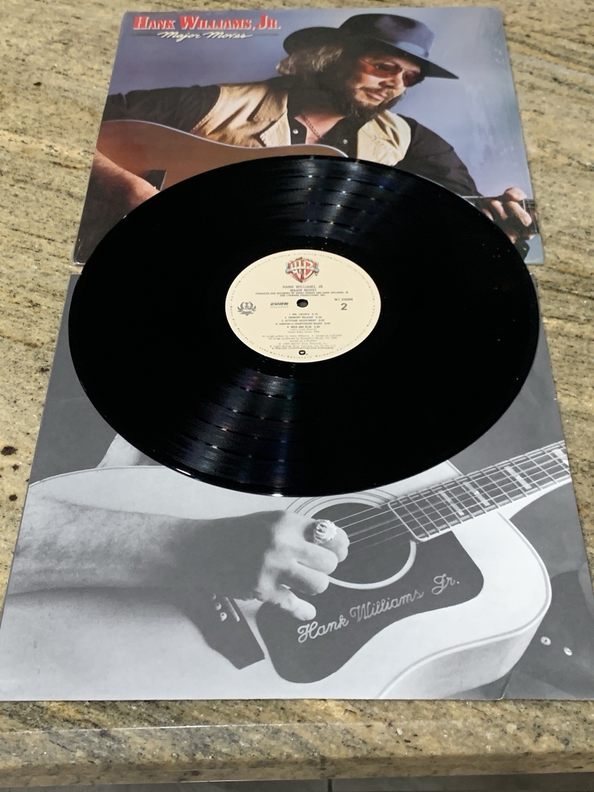 Hank Williams Jr. Major Moves 12" Record 1984 Warner Bros. Country 33 RPM  Shrin