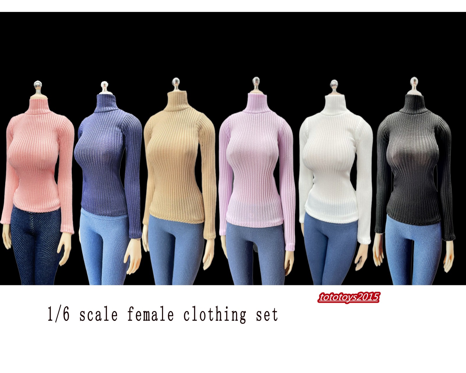 Maglione 1/6 collo alto elastico fondo sottile vestibilità 12'' figura donna TBL PH