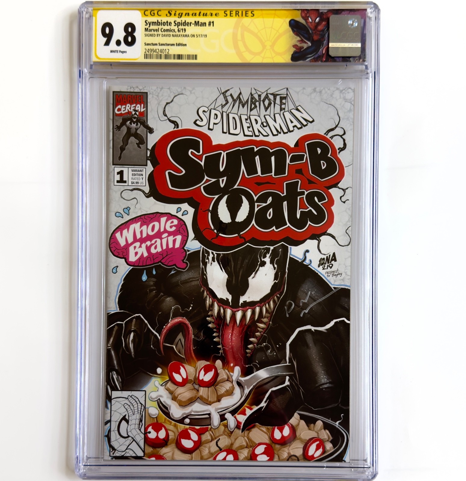 Simbionte Spider-Man #1 CGC 9.8 SS David Nakayama variante firmata Marvel 2019