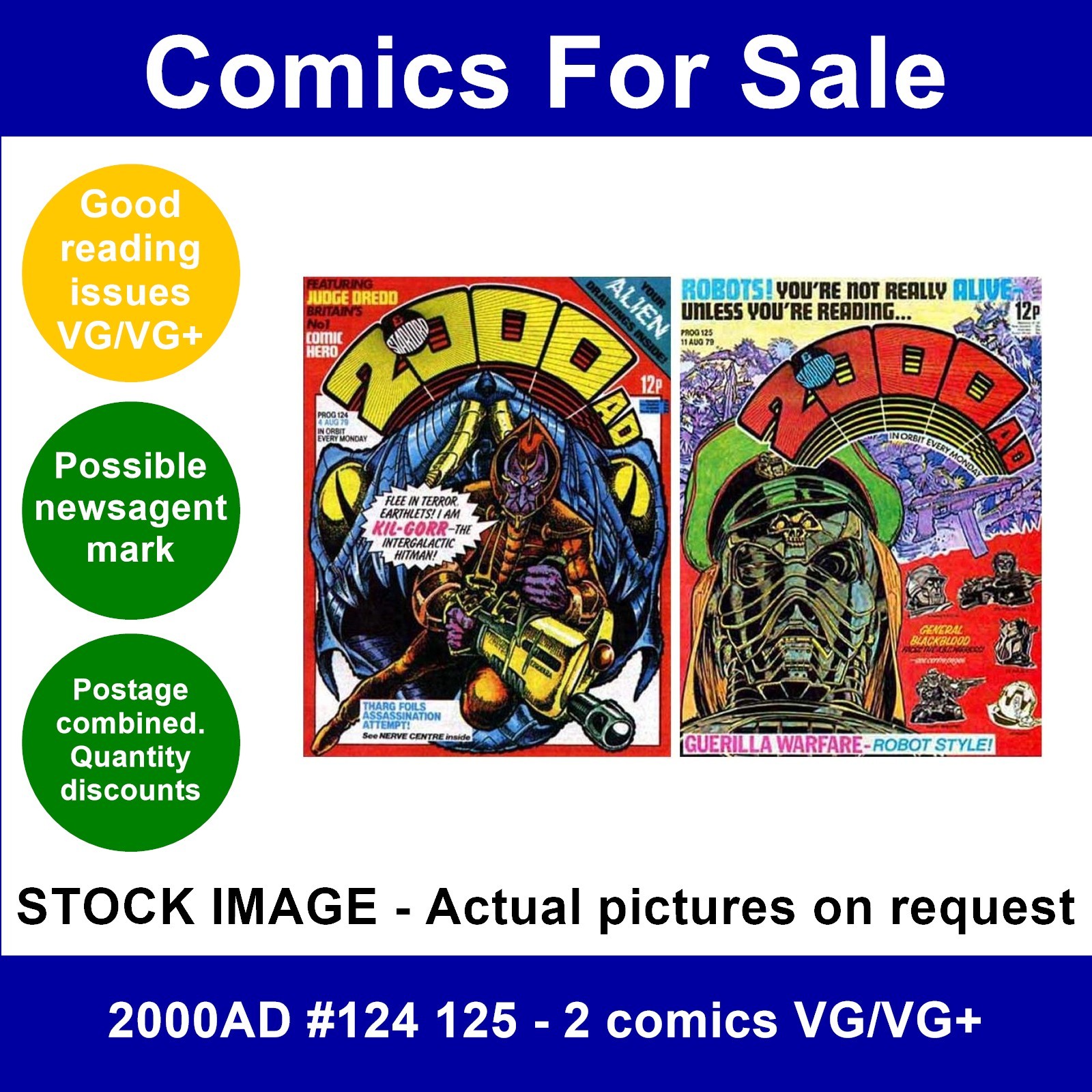2000AD #124 125 - 2 comics VG/VG+