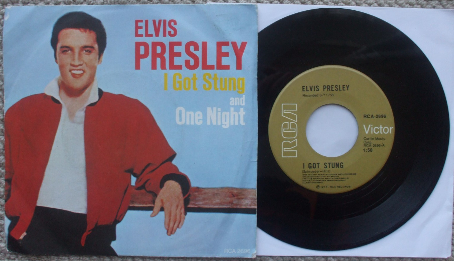 Elvis Presley - I Got Stung / One Night - RCA 2696 - EX- Canada 45 + PS