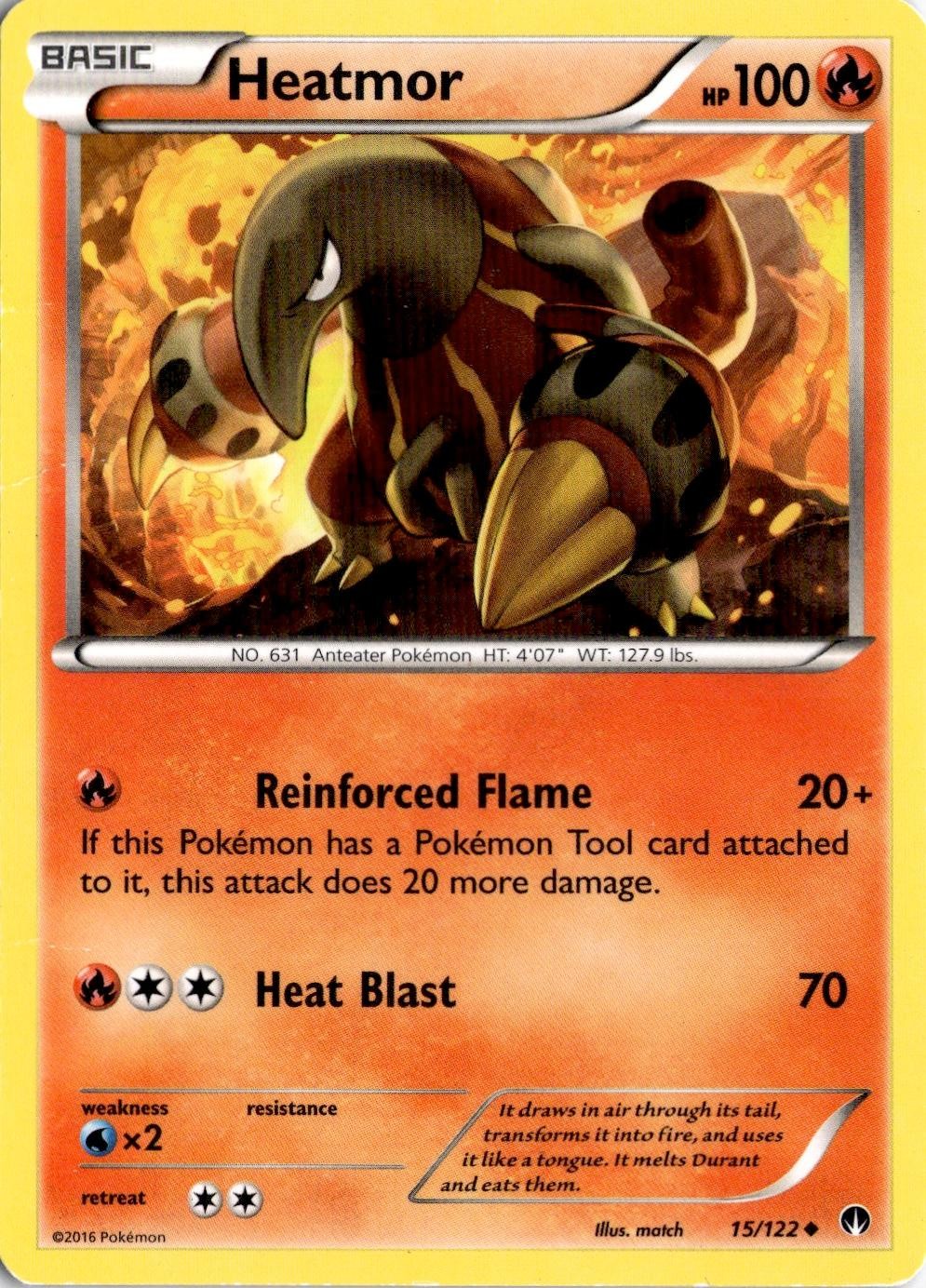 Heatmor 15/122 Pokemon Breakpoint non comune danneggiato