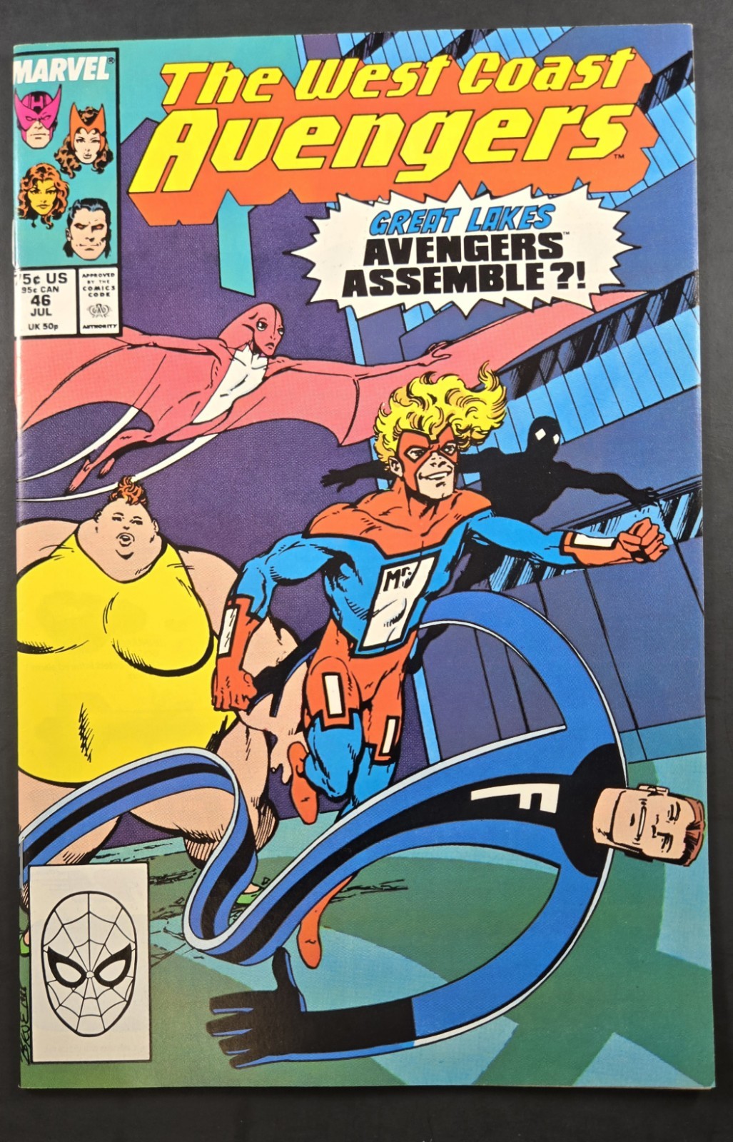 West Coast Avengers #46 Marvel 1989 1° App Great Lakes Avengers ottime condizioni/nm
