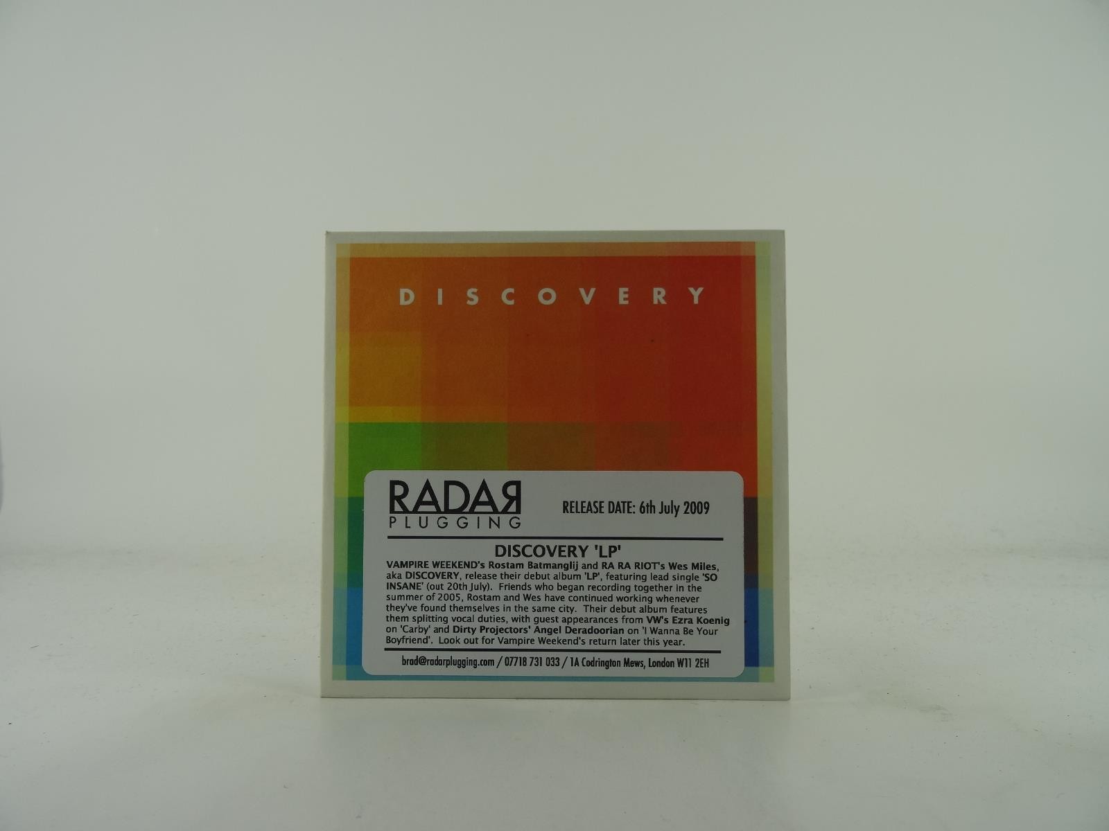 DISCOVERY LP (101) 10 Track Promo CD Album plus Card Sleeve XL RECORDINGS
