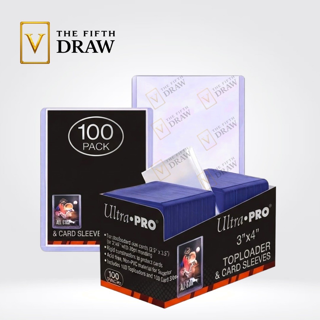 100 Ultra PRO Toploaders + 100 Sleeves 35pt Rigid 3x4 Trading Card Protectors