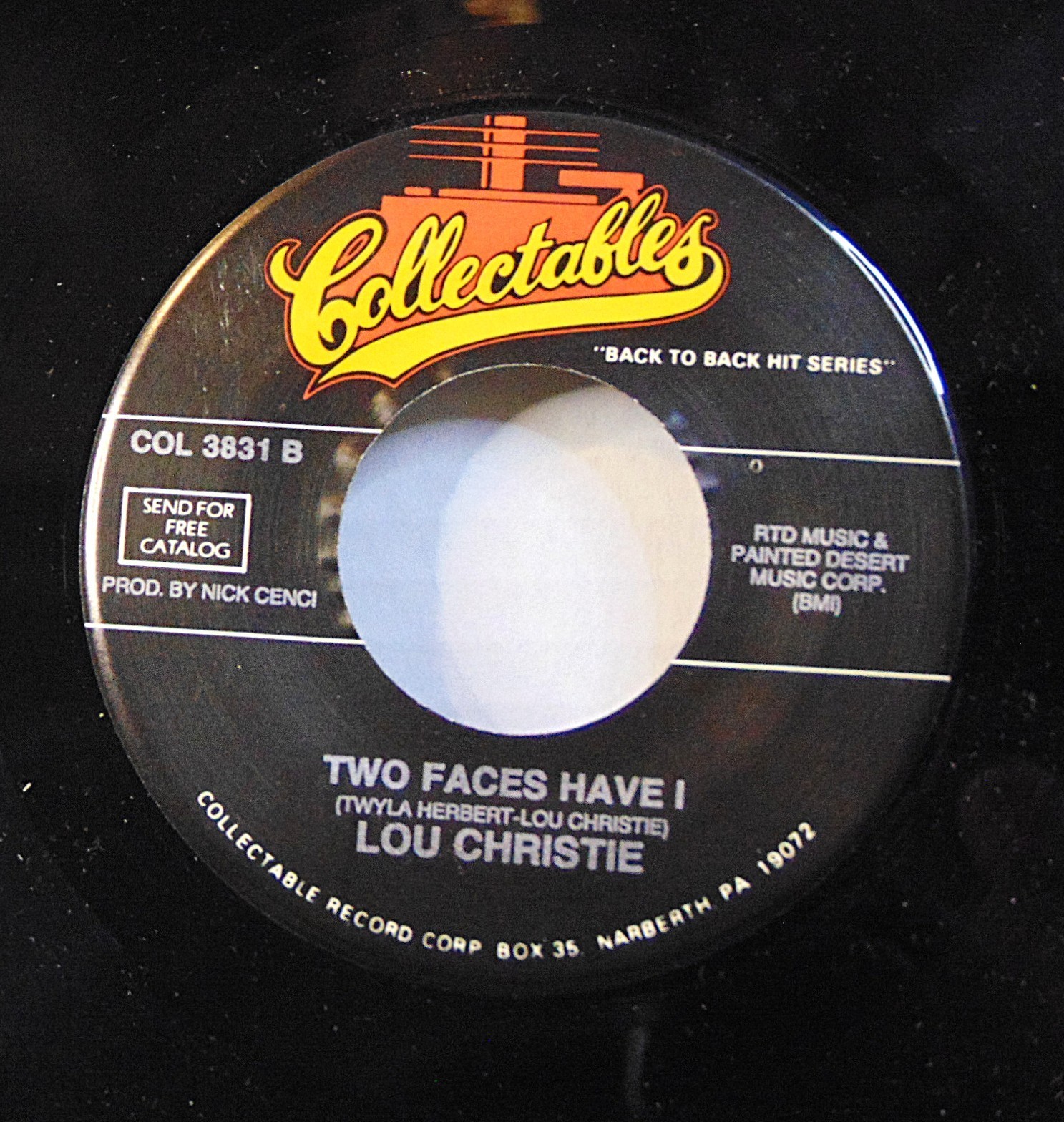 Lou Christie – Two Faces Have I / The Gypsy Cried Collectables 7" Single Record