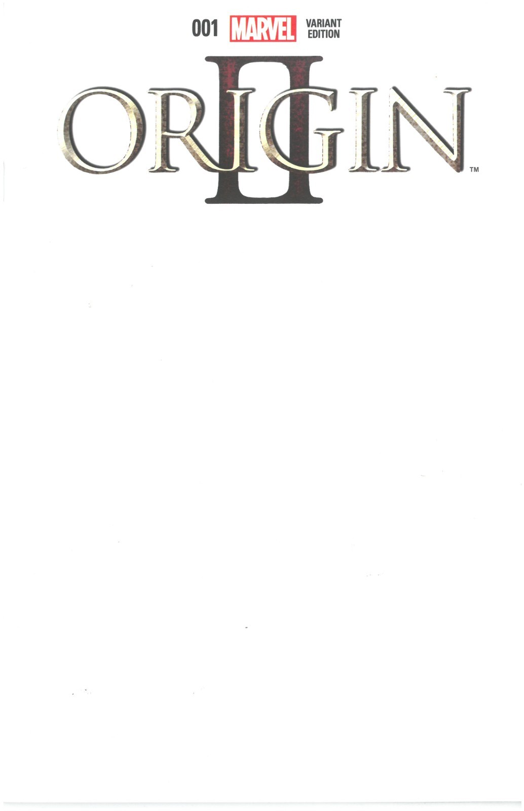 Origin II #1 schizzo vuoto variante Marvel 2014 Wolverine Kieron Gillen
