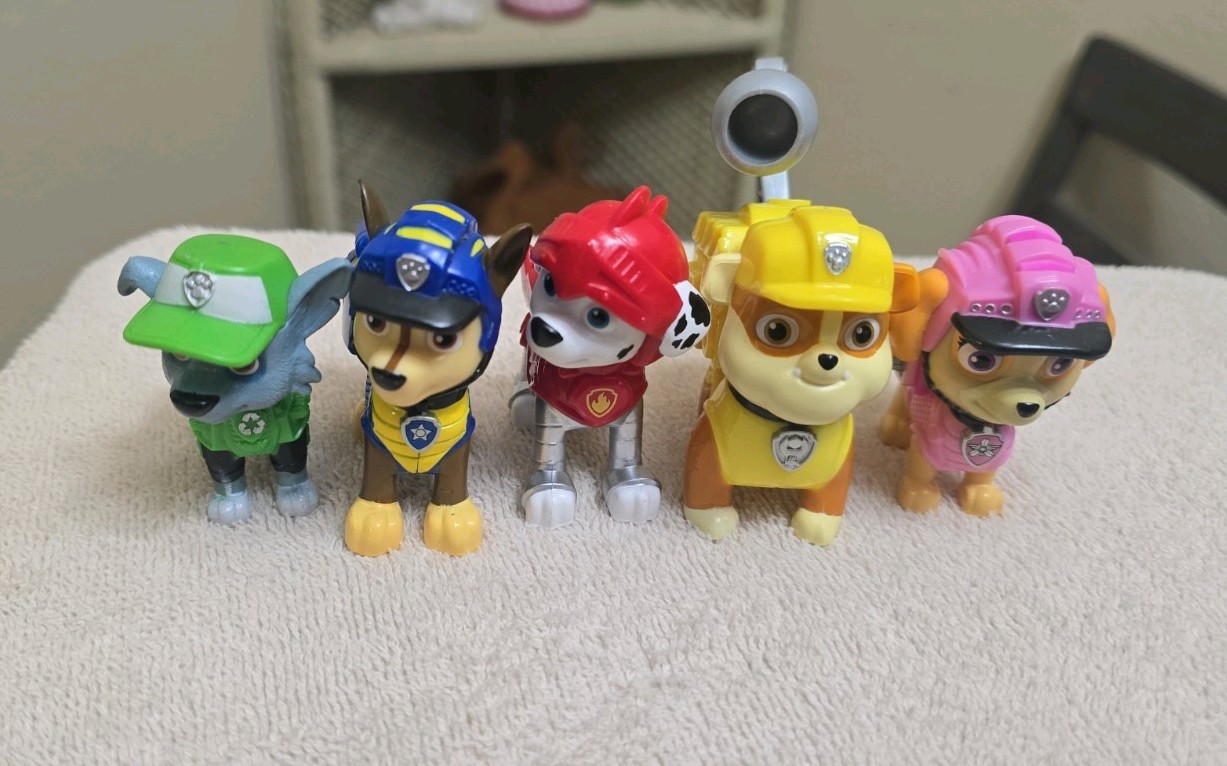 Paw Patrol lotto misto di 5 figurine figure 3 pollici personaggi diversi
