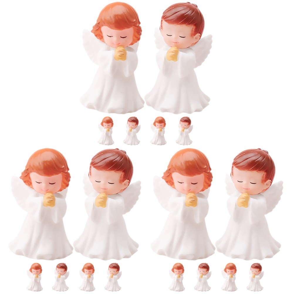 18Pcs Reusable Vinyl Angel Figurines Assorted Color Cute Delicate Angel Decor