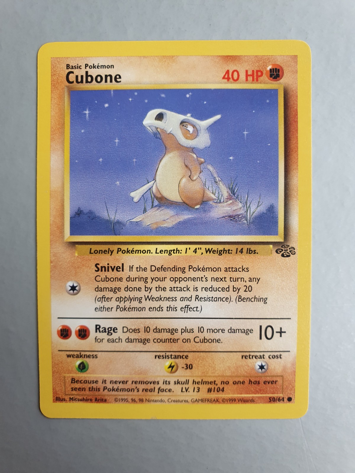 Cubone 50/64 Pokemon TCG Jungle Set (1999) Common NM