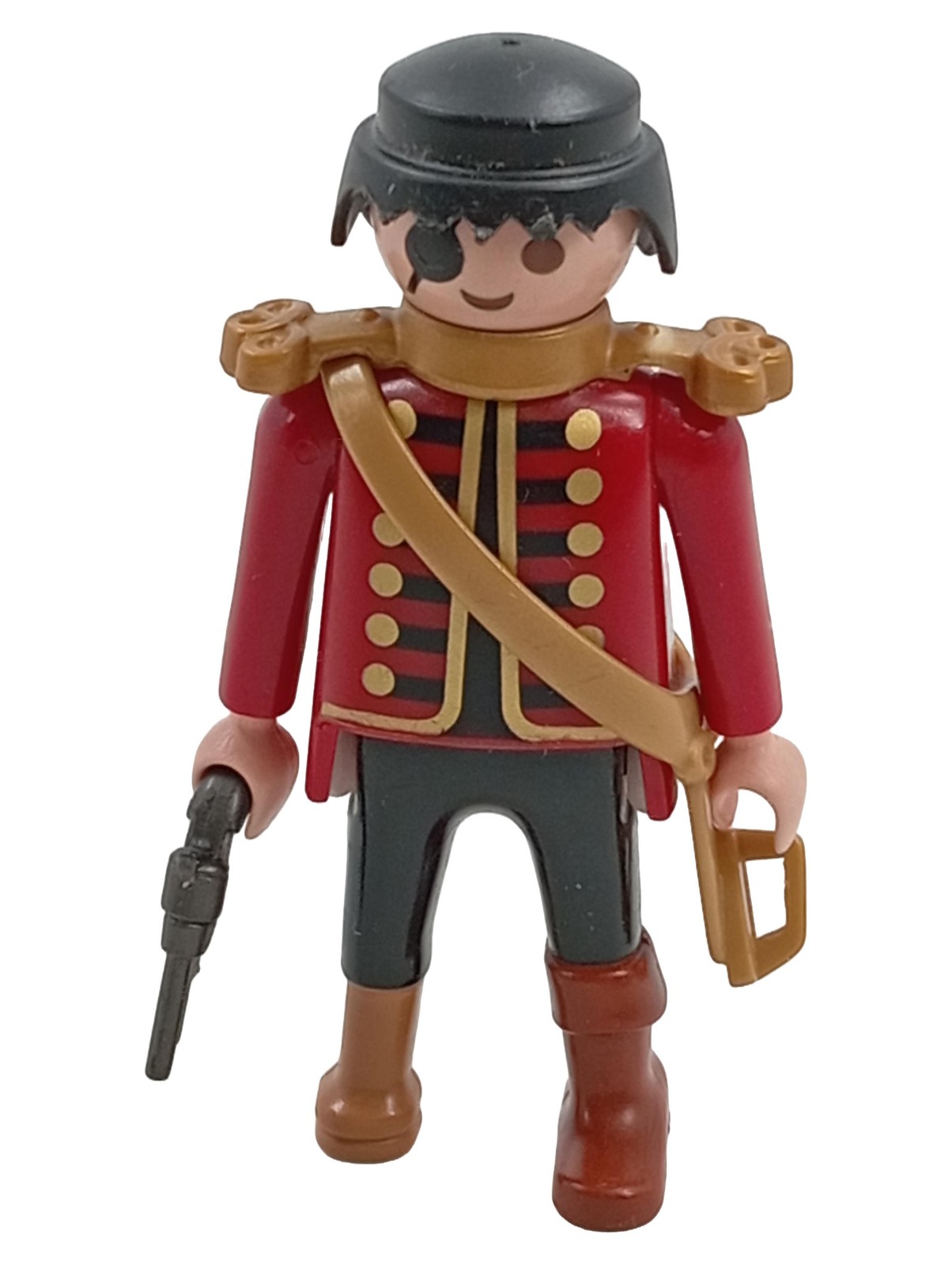 Playmobil soldatino pirata personaggio con occhiello pistola rosso 8 cm
