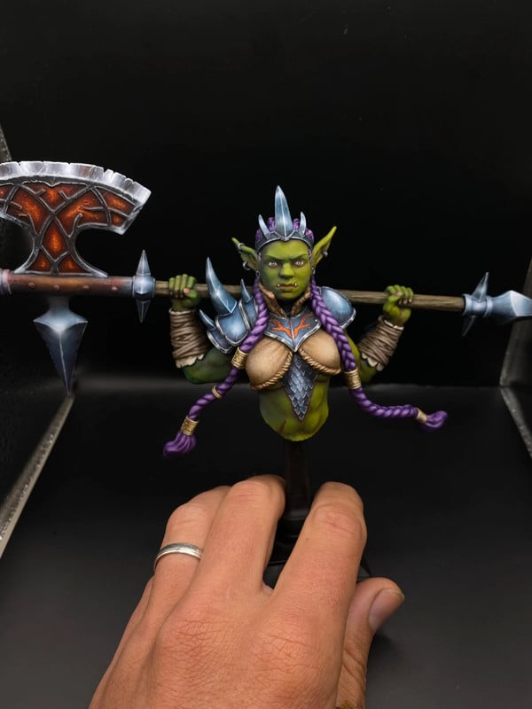 Buste Guerrière orc résine