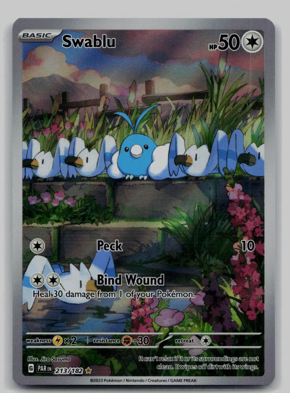 Swablu 213/182 Illustration Rare Paradox Rift Pokemon Holo Near Mint