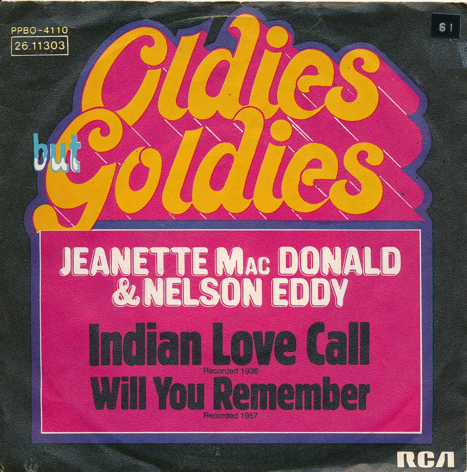 India Love Call - Jeanette Mac Donald + Nelson Eddy - Single 7" Vinyl 223/06
