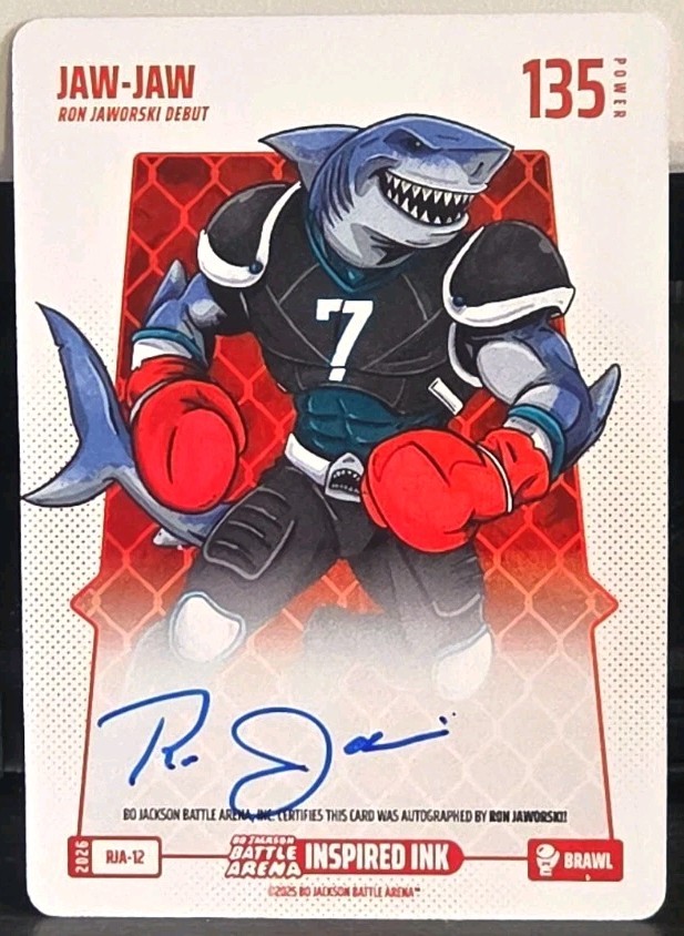 2025 Bo Jackson Battle Arena Jaw-Jaw Ron Jaworski inchiostro ispirato BRAWL automatico
