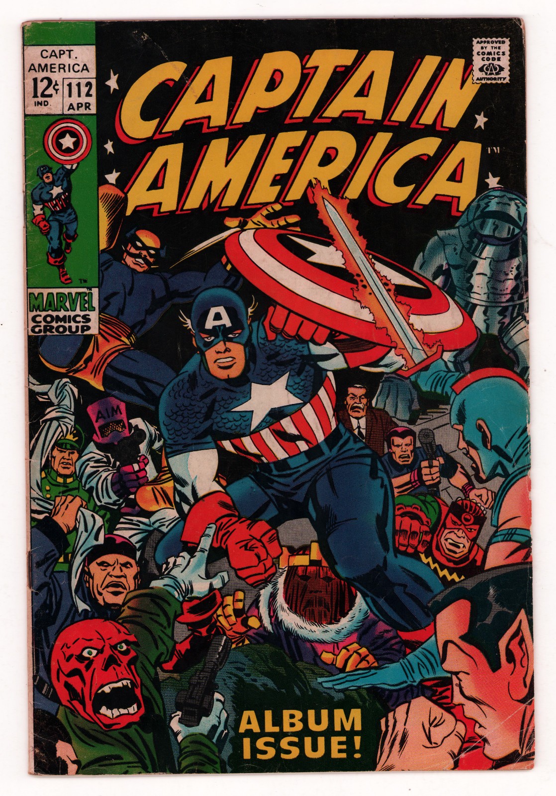 Captain America #112 JACK KIRBY IRON MAN RED SKULL Silver Age Marvel 1969 VG