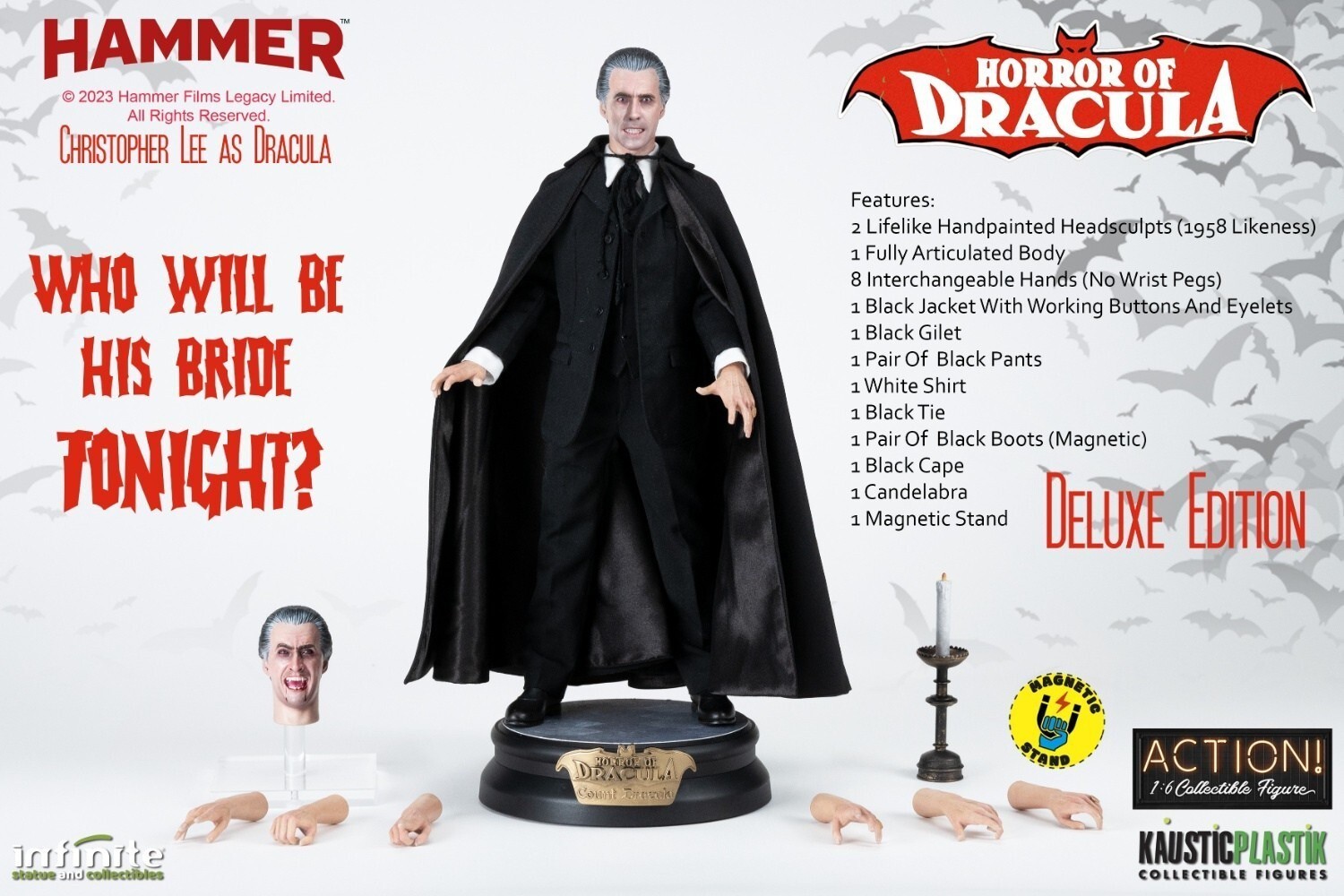 Nuova Statua Infinita 1/6 Horror of Count Dracula 1958 Action Figure Deluxe Ver.
