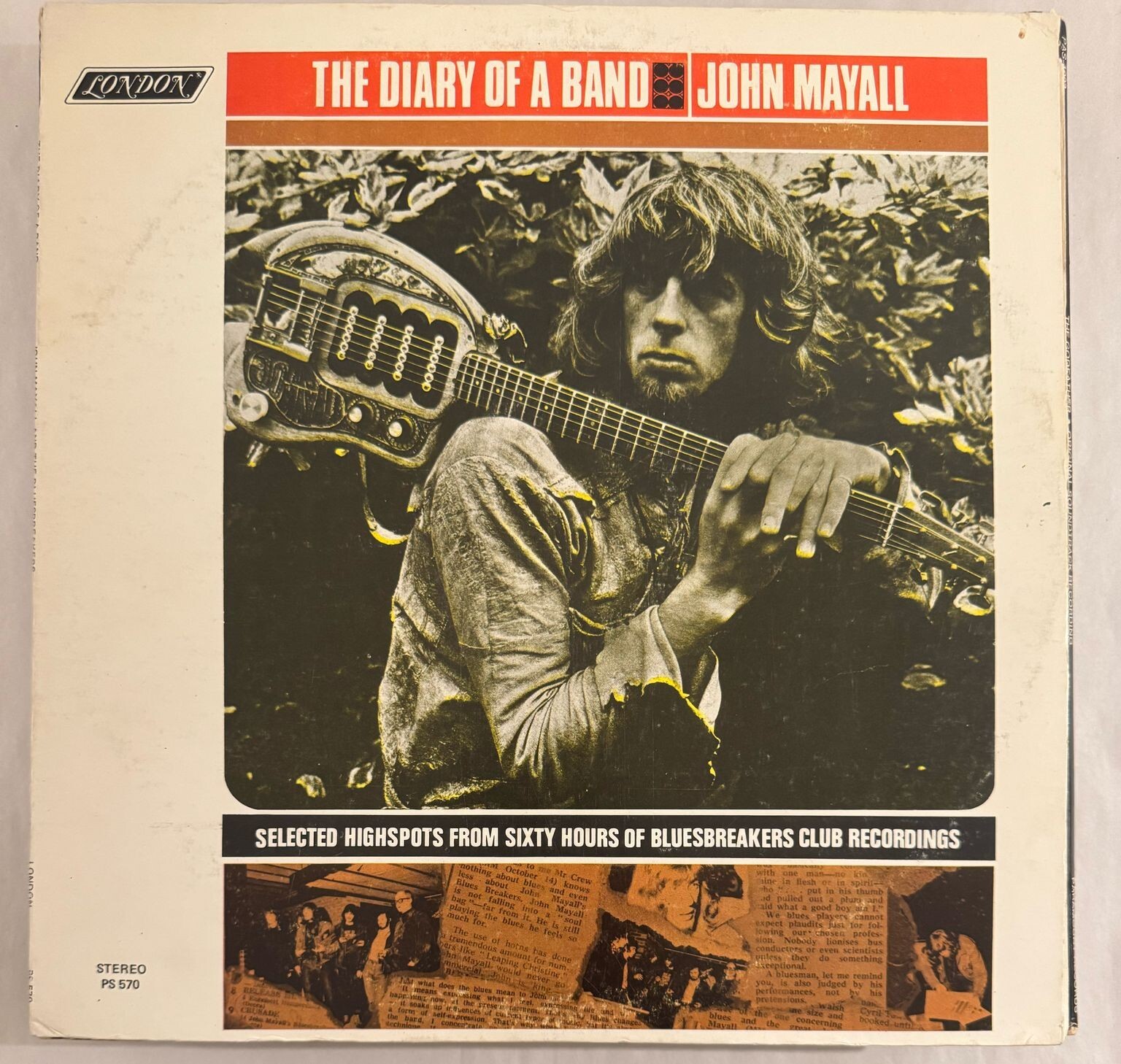 JOHN MAYALL – THE DIARY OF A BAND - SELECTED HIGHSPOTS FROM SIXTY HOURS -VG+ A16