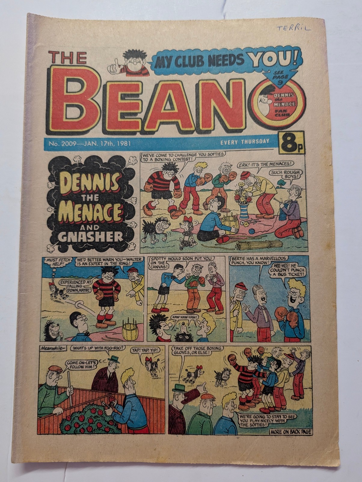 Beano Comic No 2009, January 17th 1981.