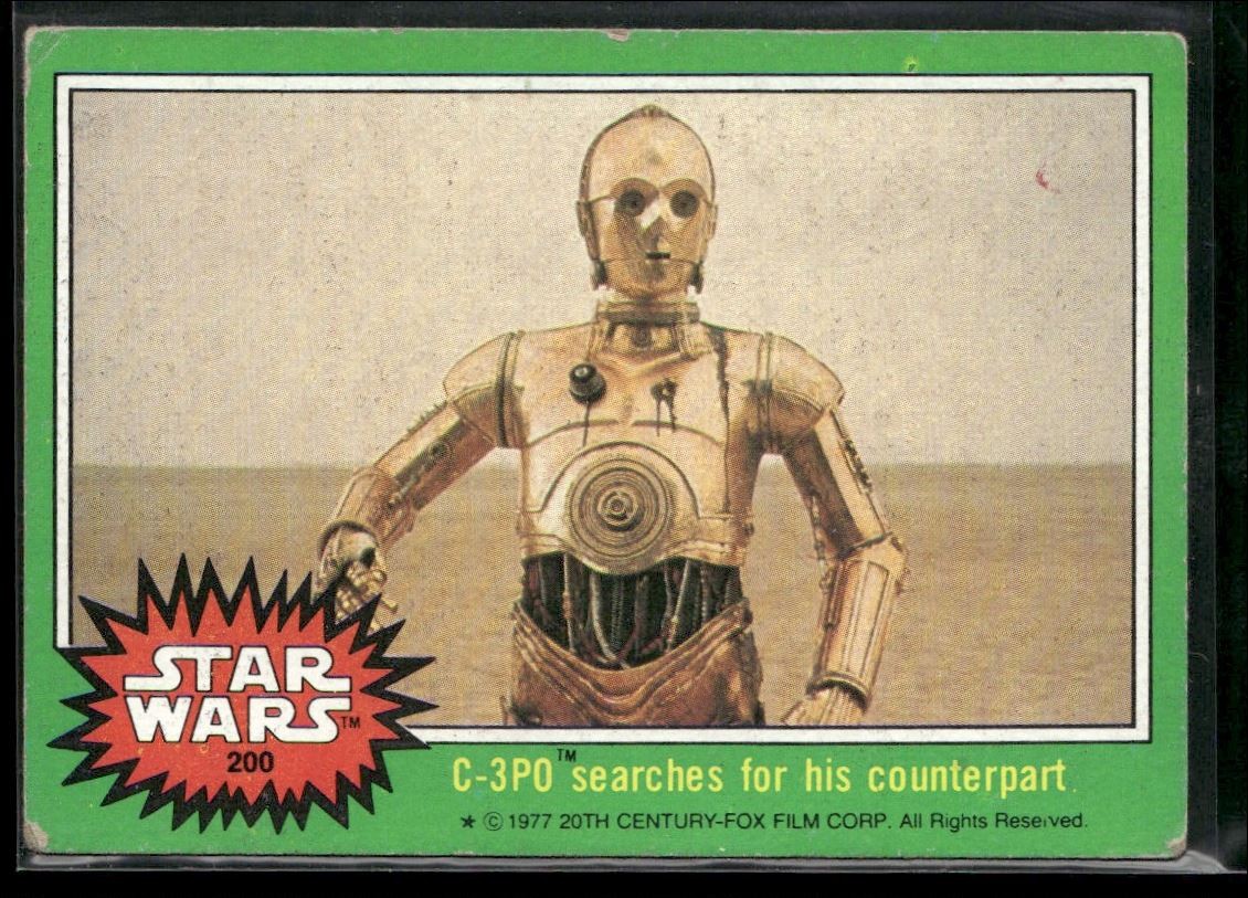 1977 Topps Star Wars Series 4 Green C-3PO searches for his counterpart #200