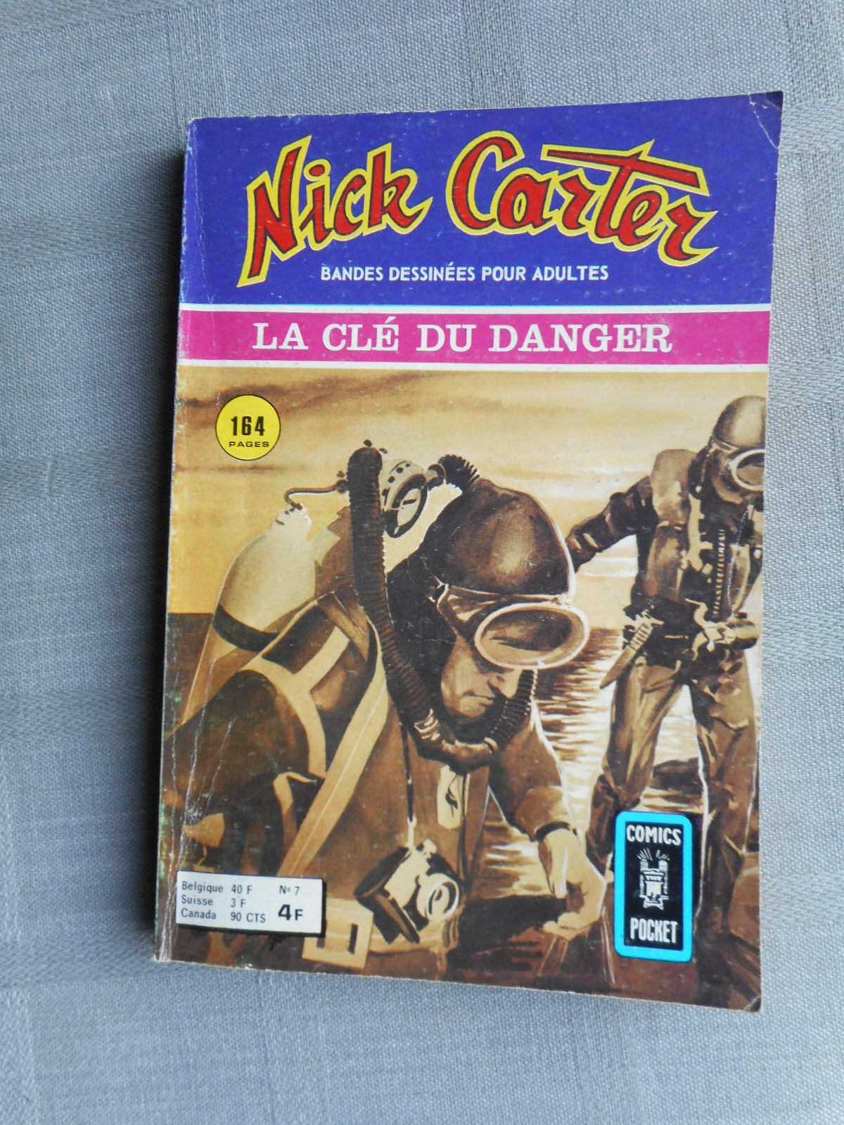 NICK CARTER N°7 LA CLÉ DU DANGER COMICS POCKET EN BON ÉTAT