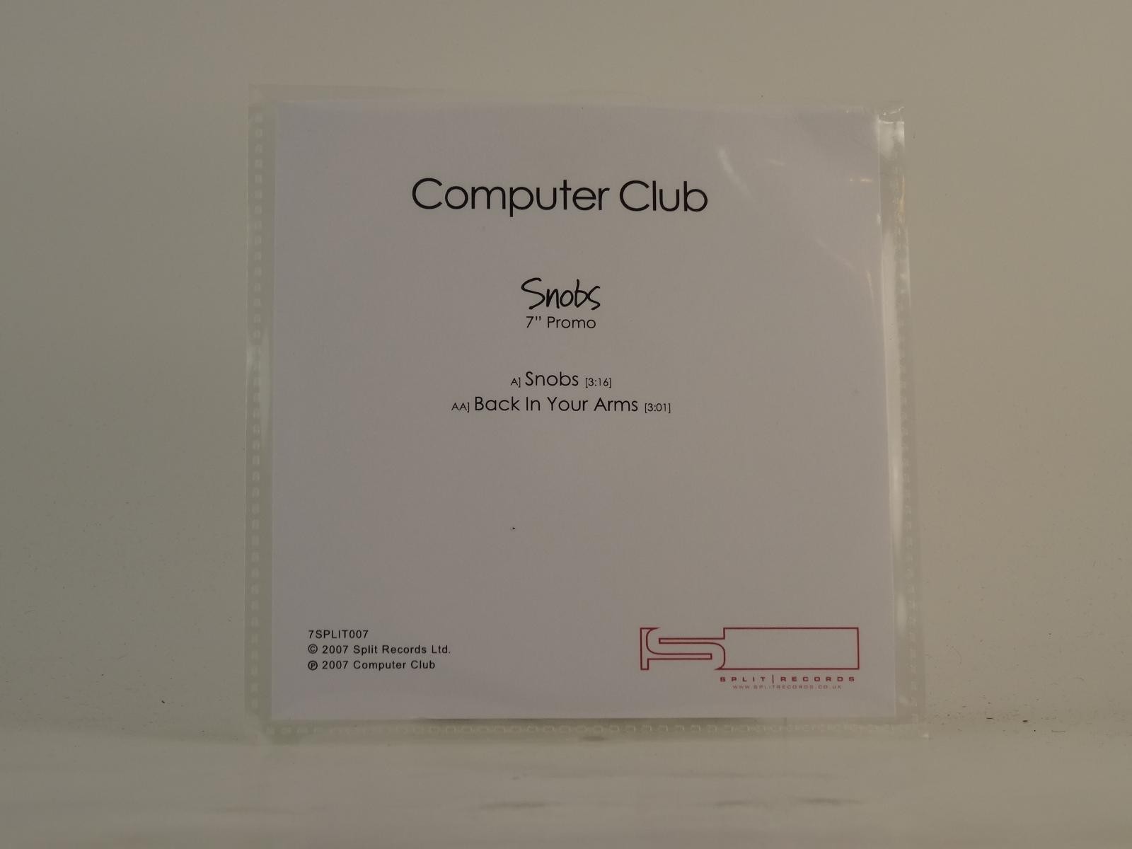 COMPUTER CLUB SNOBS (D90) 2 Track Promo CD Single plus White Sleeve SPLIT RECORD