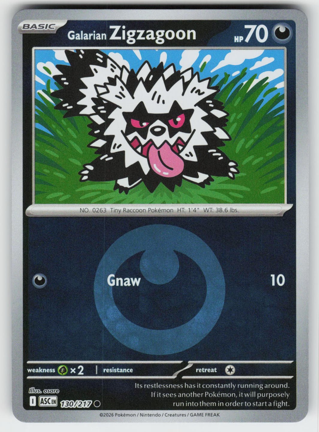 Galarian Zigzagoon (Energy Symbol P) Reverse ME: Ascended Heroes 130/217 NM