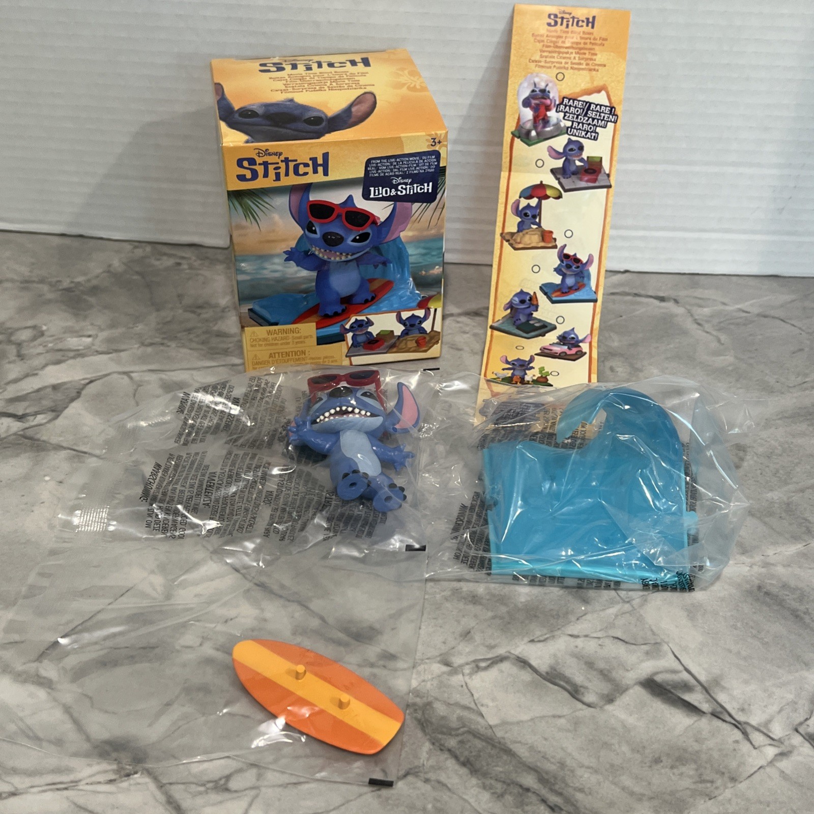 Disney STITCH WITH SURFBOARD Wave Lilo & Stitch Live Movie Time Figure #A6