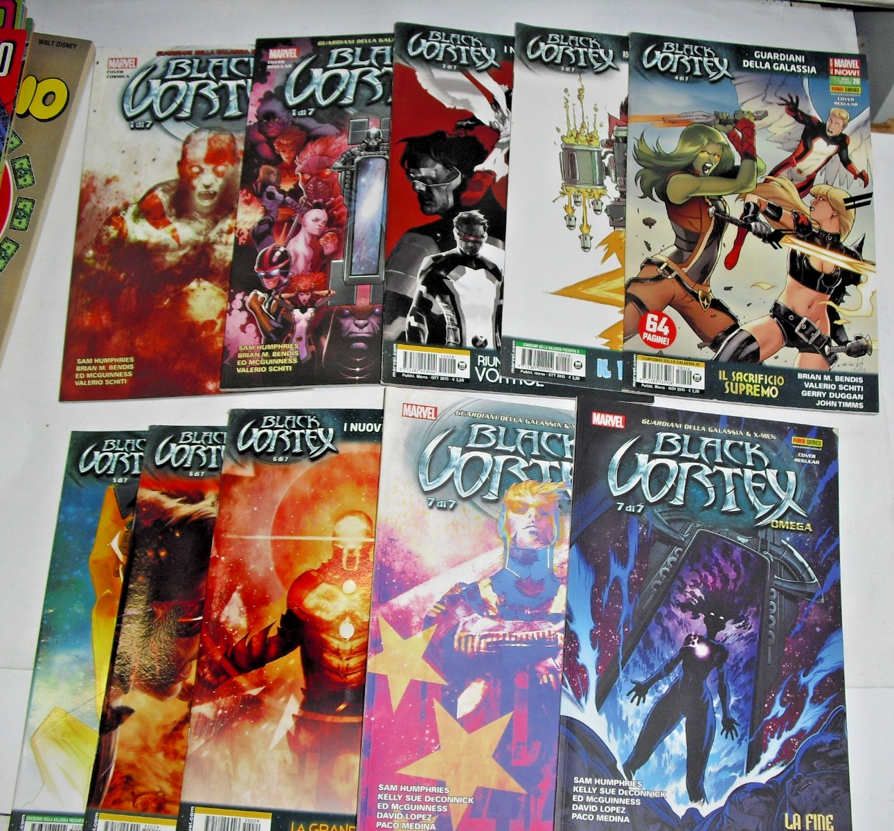 (sup2) marvel Panini BLACK VORTEX  1 - 7 COMPLETA con 3 copertine doppie VARIANT