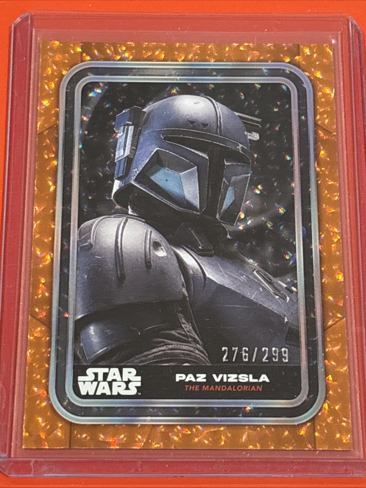 Carta 2023 Topps Star Wars ammiraglia Paz Vizsla ORANGE Foil #d 276/299 #33