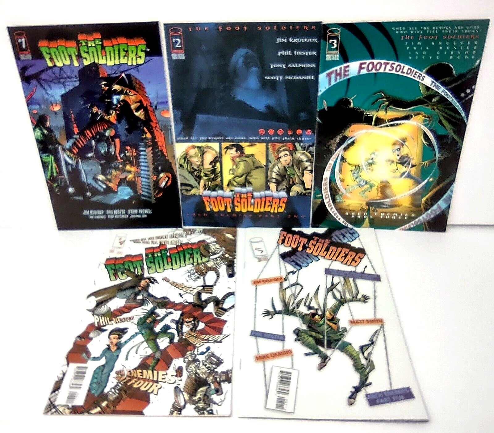 The Foot Soldiers Volume 2 Numeri 1 2 3 4 5 Image Comics 1997-1998 Lotto di 5 VF