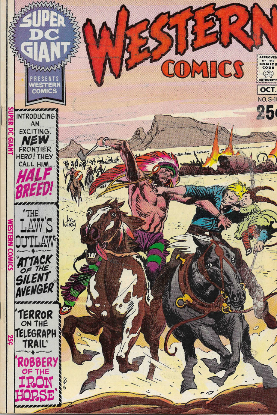 SUPER DC GIGANTE S-15 WESTERN COMICS 10/70 FN- JOE KUBERT COPERTINA ART! 