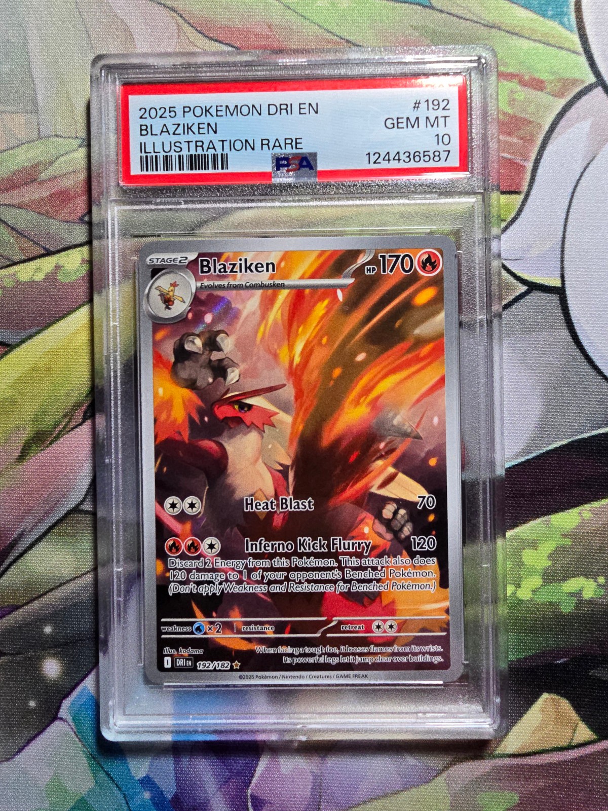 2025 POKEMON DRI EN-DESTINED RIVALS ILLUSTRATION RARE #192 BLAZIKEN PSA 10