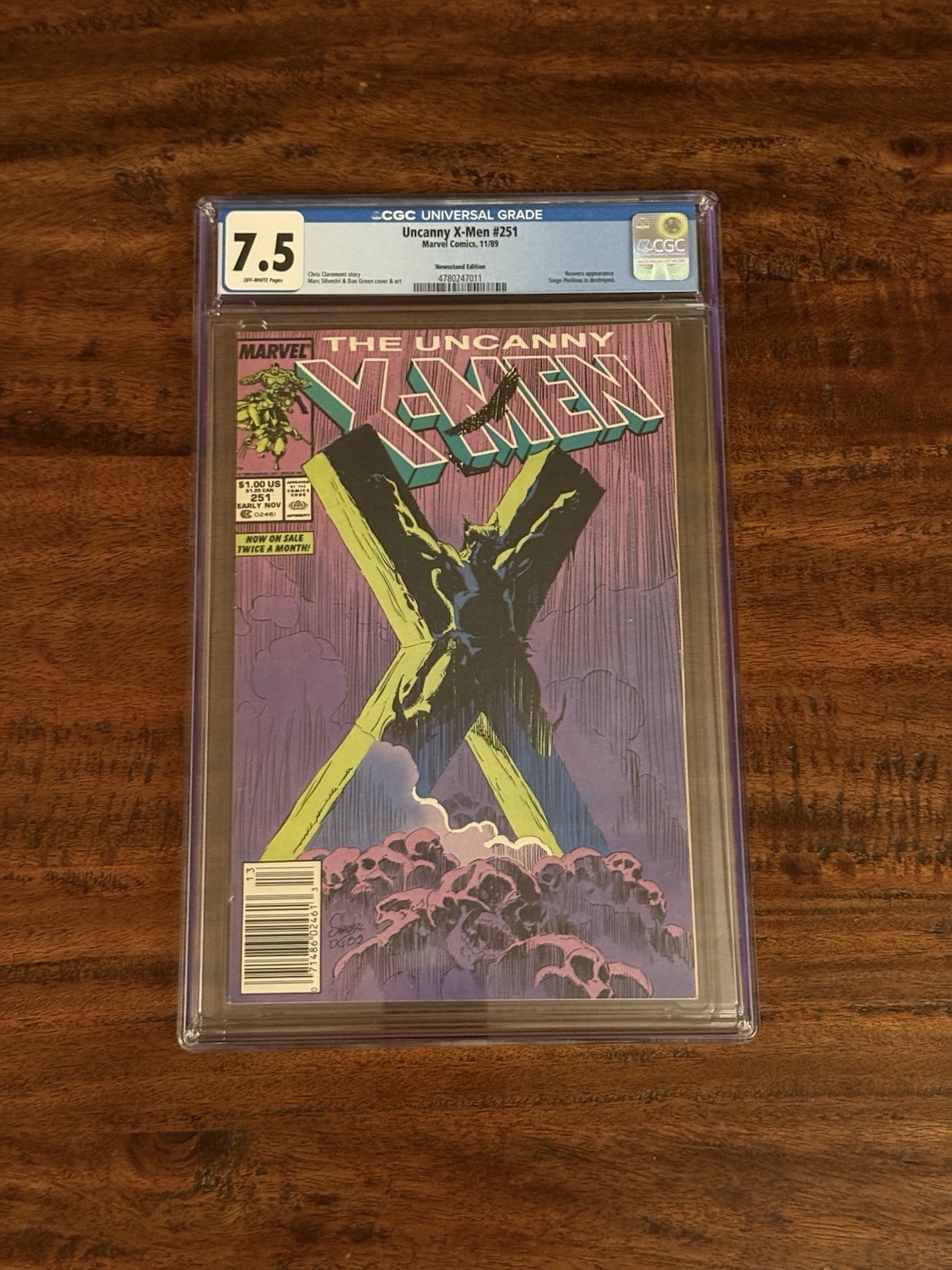 Copertina Uncanny X-Men #251 Edicola 1989 CGC 7.5 Wolverine Marvel Marc Silvestri