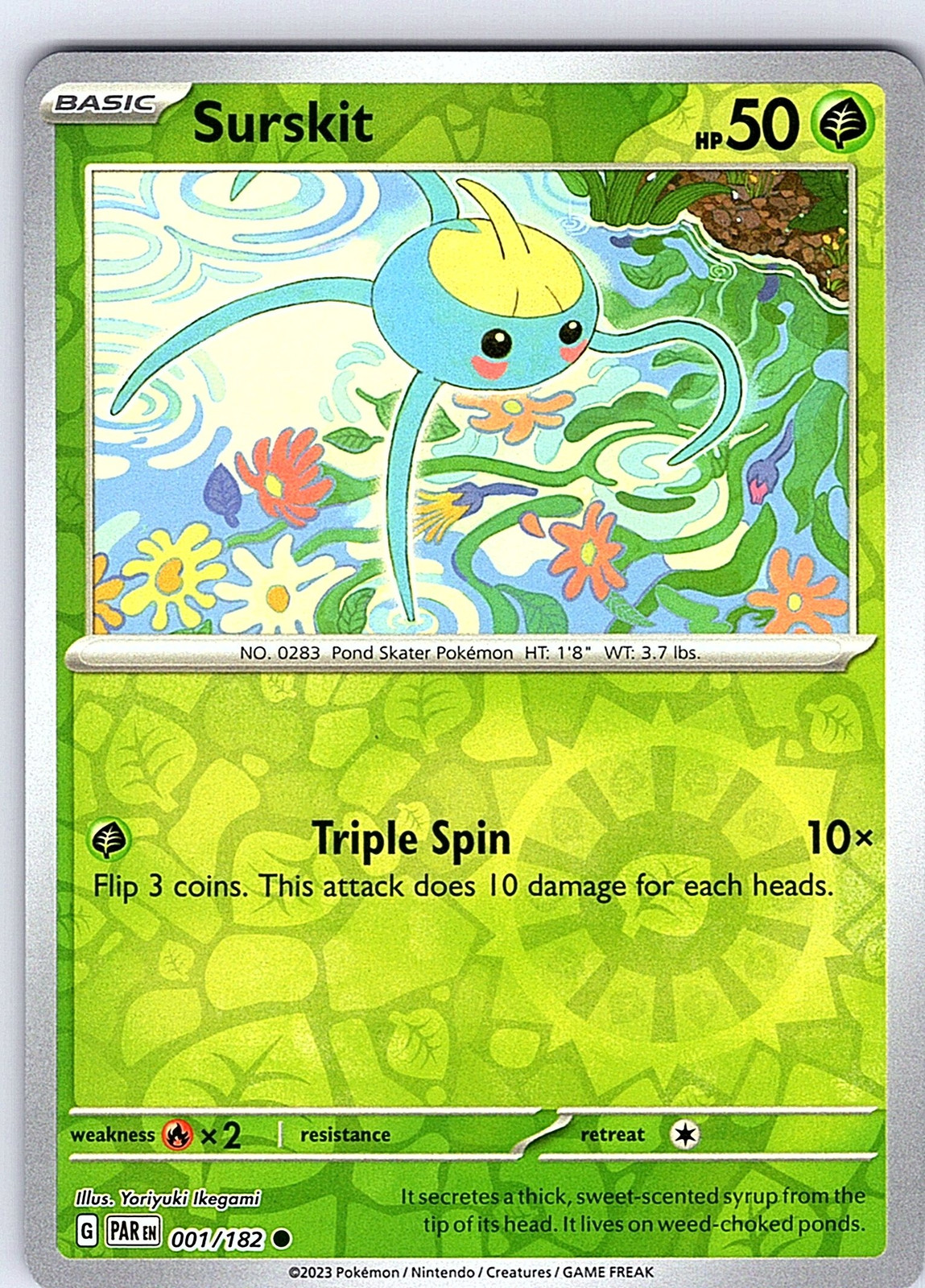 Surskit 001/182 Paradox Rift Common Reverse Holo NM Pokemon TCG