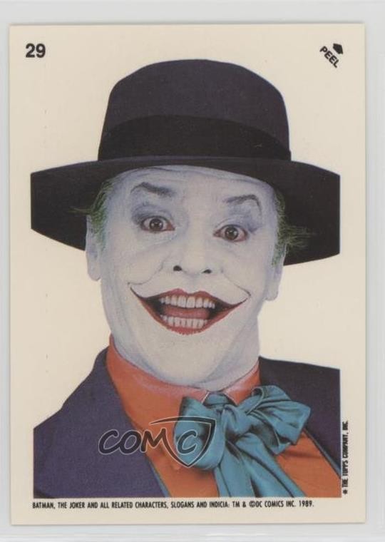 Adesivi Topps Batman 1989 Il Joker #29 10n1
