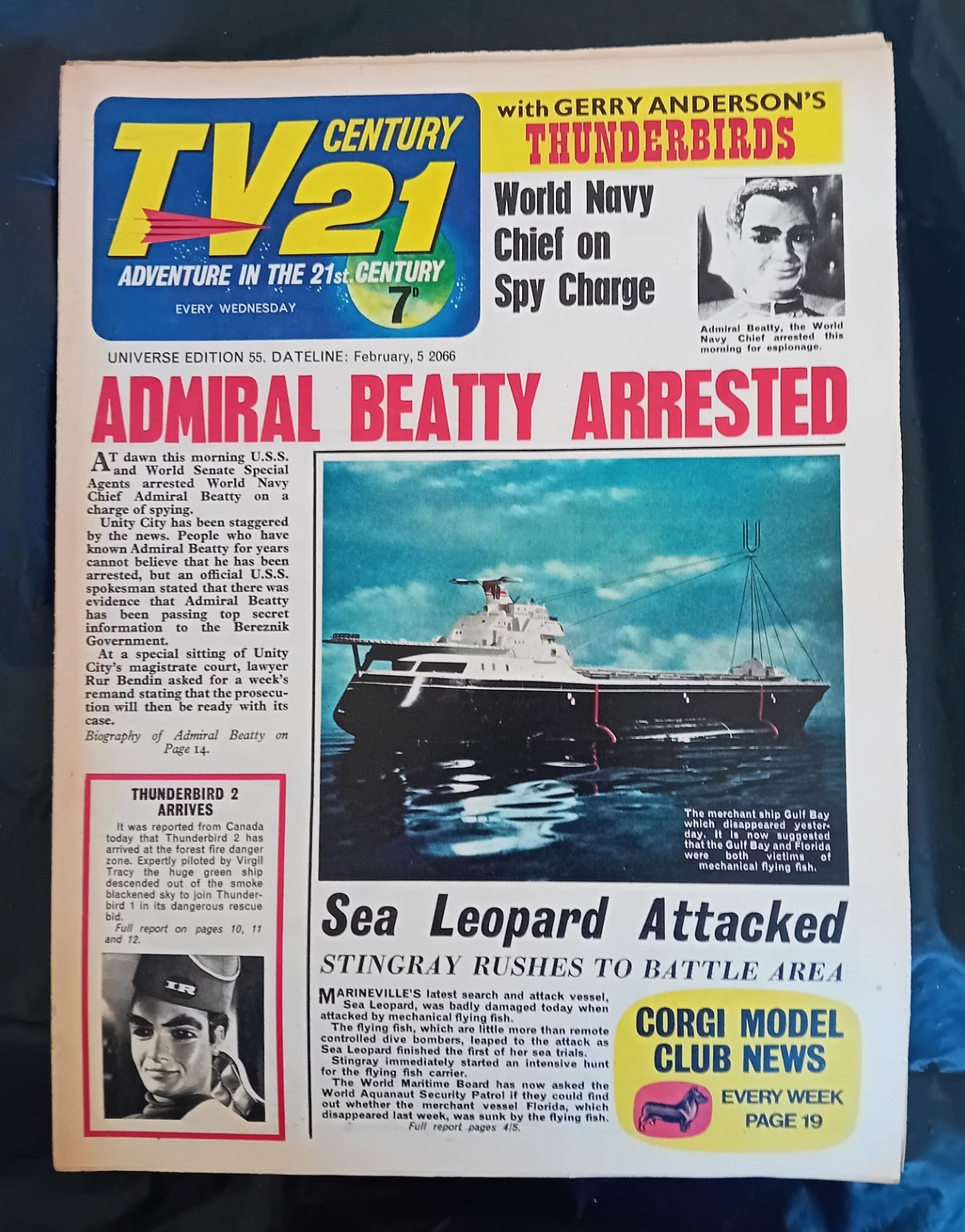 TV Century 21 comic #55 (05/02/1966). Flat/clean/complete. VG/FN