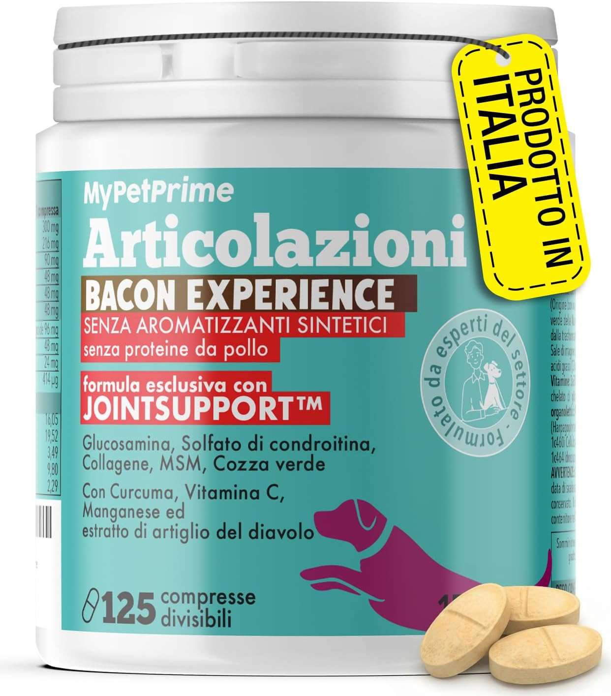 Articolazioni Cane 125 Compresse | Condroprotettori Cane Nuova Formula Jointsupp