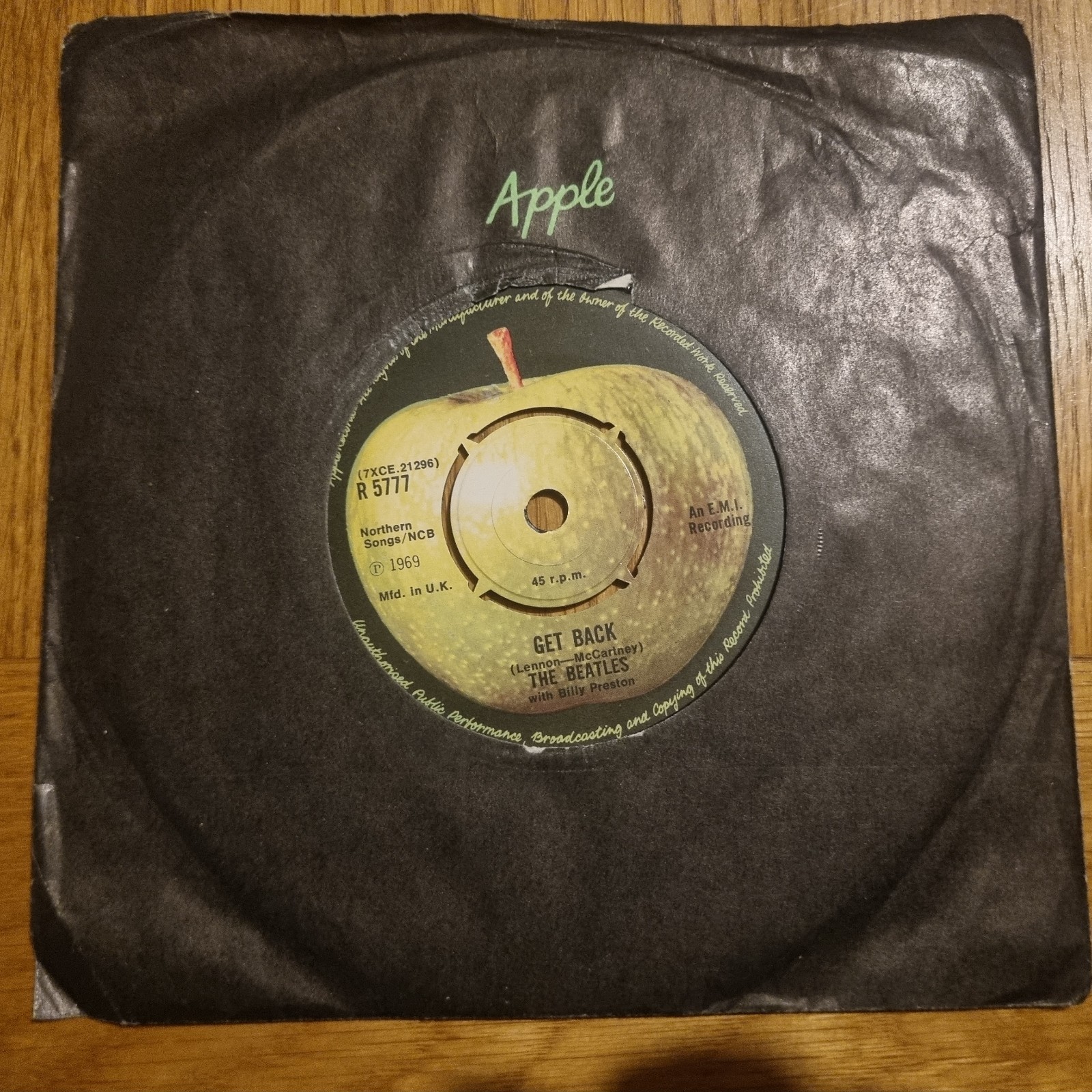 The Beatles – Get Back 7" Apple Records R 5777