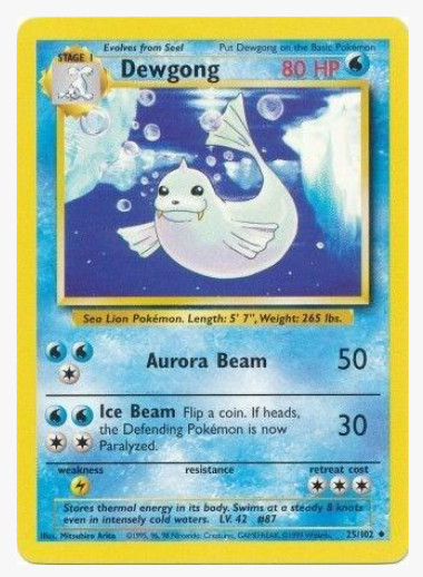 Dewgong Base Unlimited #25 Pokémon TCG