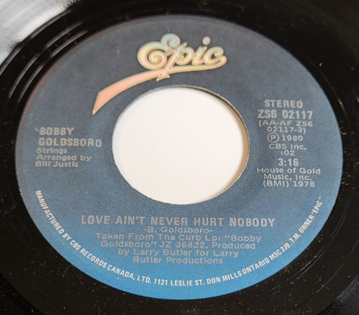 Bobby Goldsboro – Love Ain't Never Hurt Nobody 45 RPM Record 7"