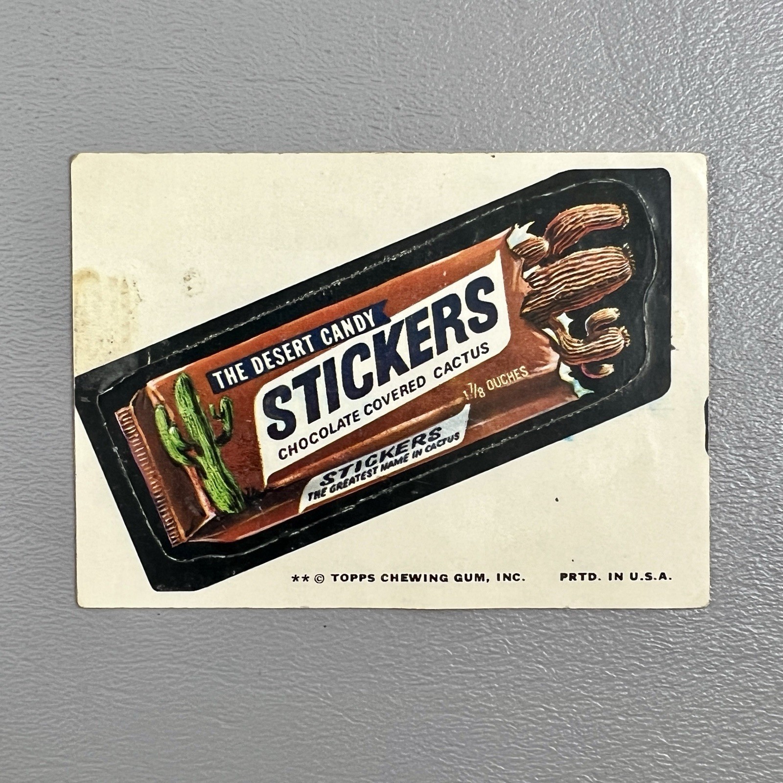 Topps 1974 Wacky Packages adesivi adesivi inutilizzati cactus ricoperto di cioccolato USA