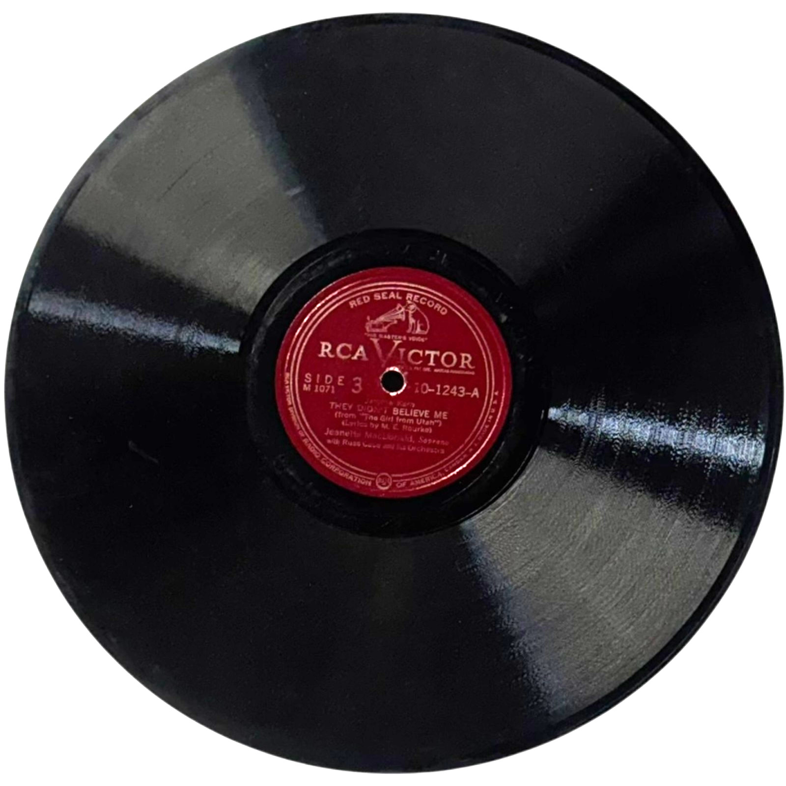 Jeanette MacDonald – Smoke Gets in Your Eyes/They Didn’t Believe Me – 10" Record