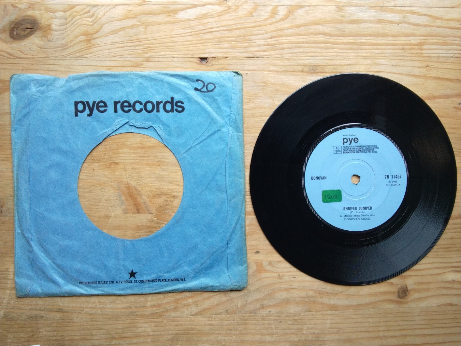 Donovan Jennifer Juniper / Poor Cow VG+ 7" Single Vinyl Record 7N.17457 (AY)