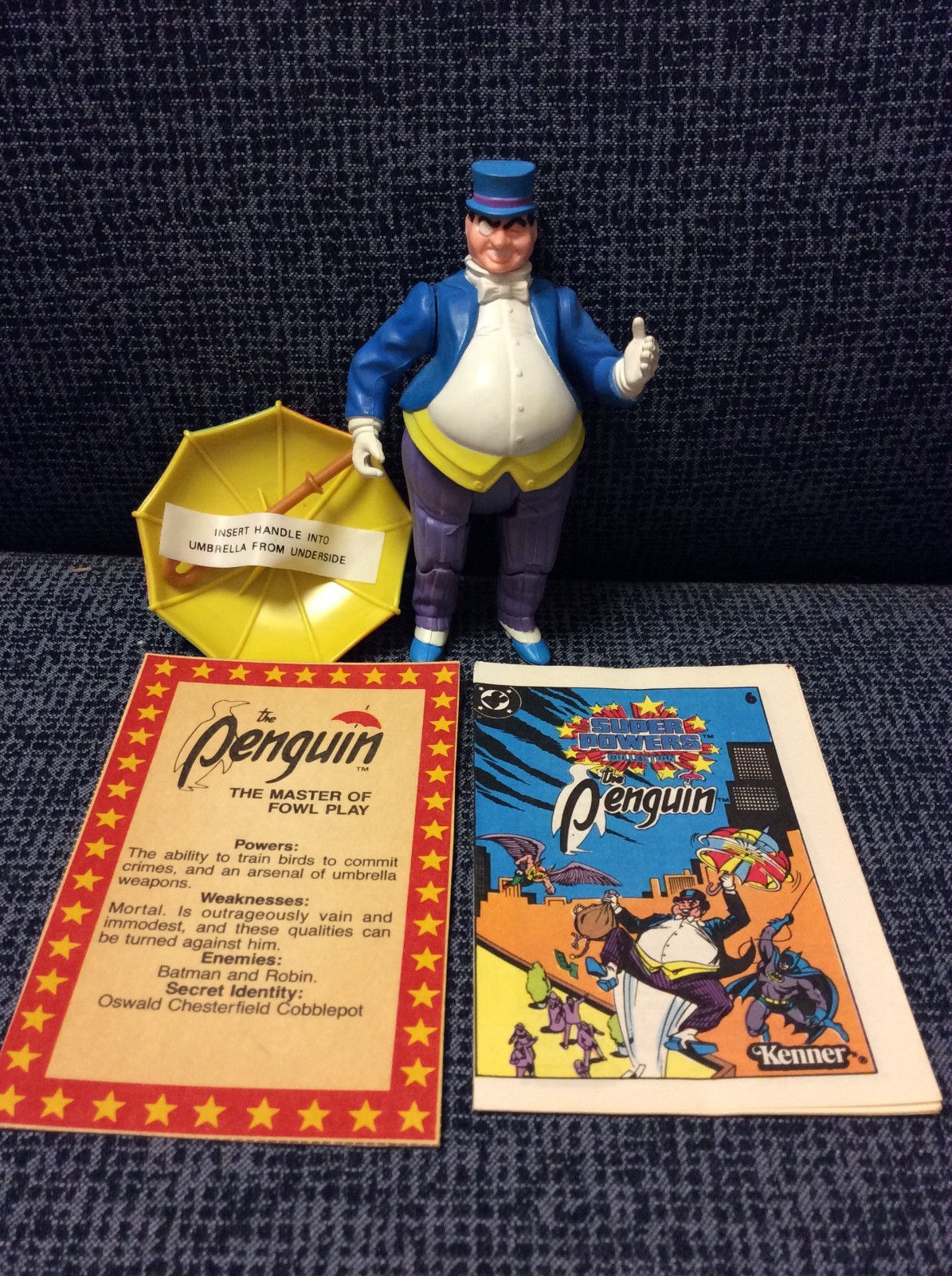 1984 KENNER SUPER POWER PINGUINO *OMBRELLO ORIGINALE *FUMETTO E SPECIFICHE *PULITO!