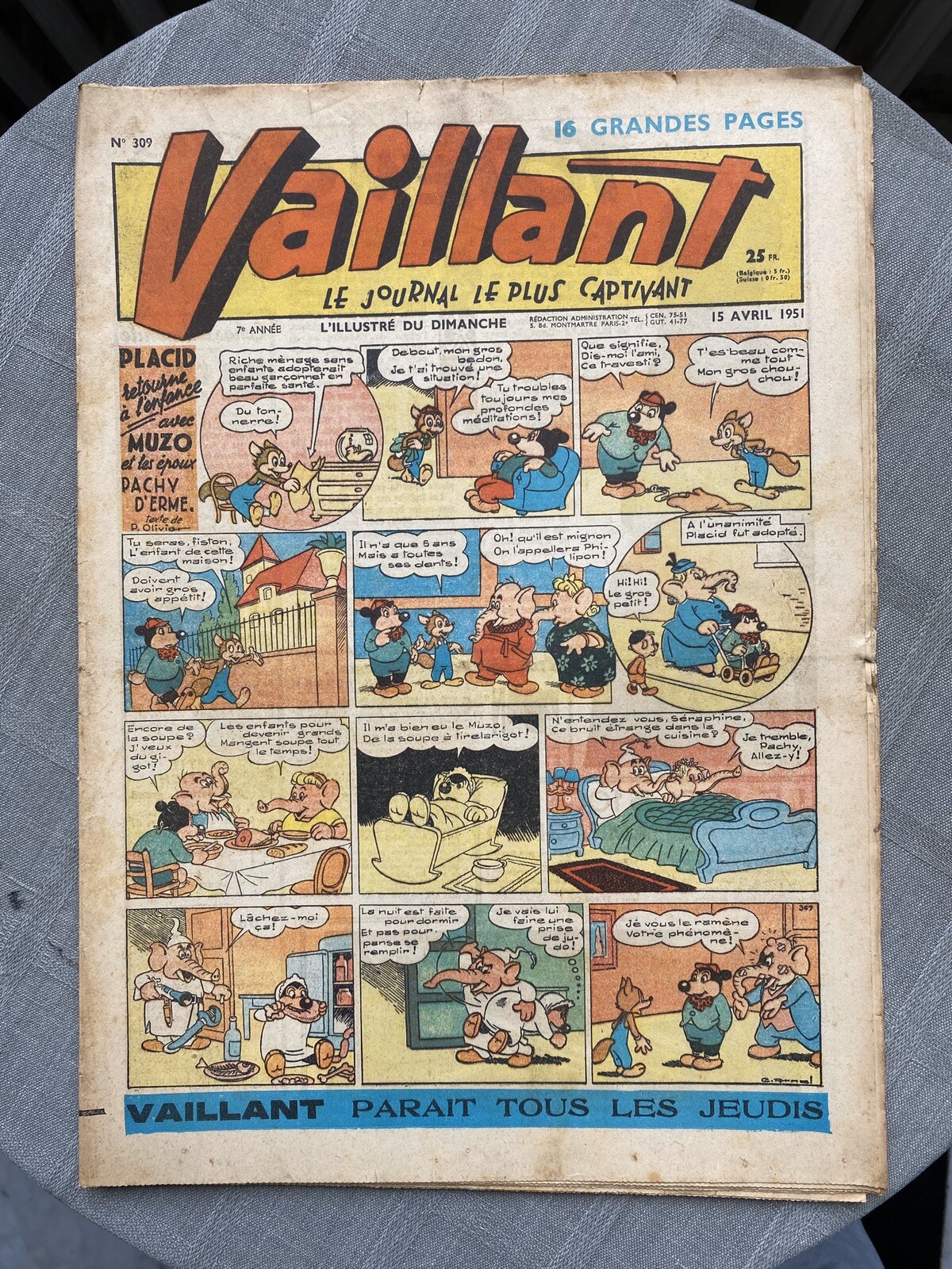 Vaillant Il Giornale Più Coinvolgente N°309 1951 Buone Condizioni