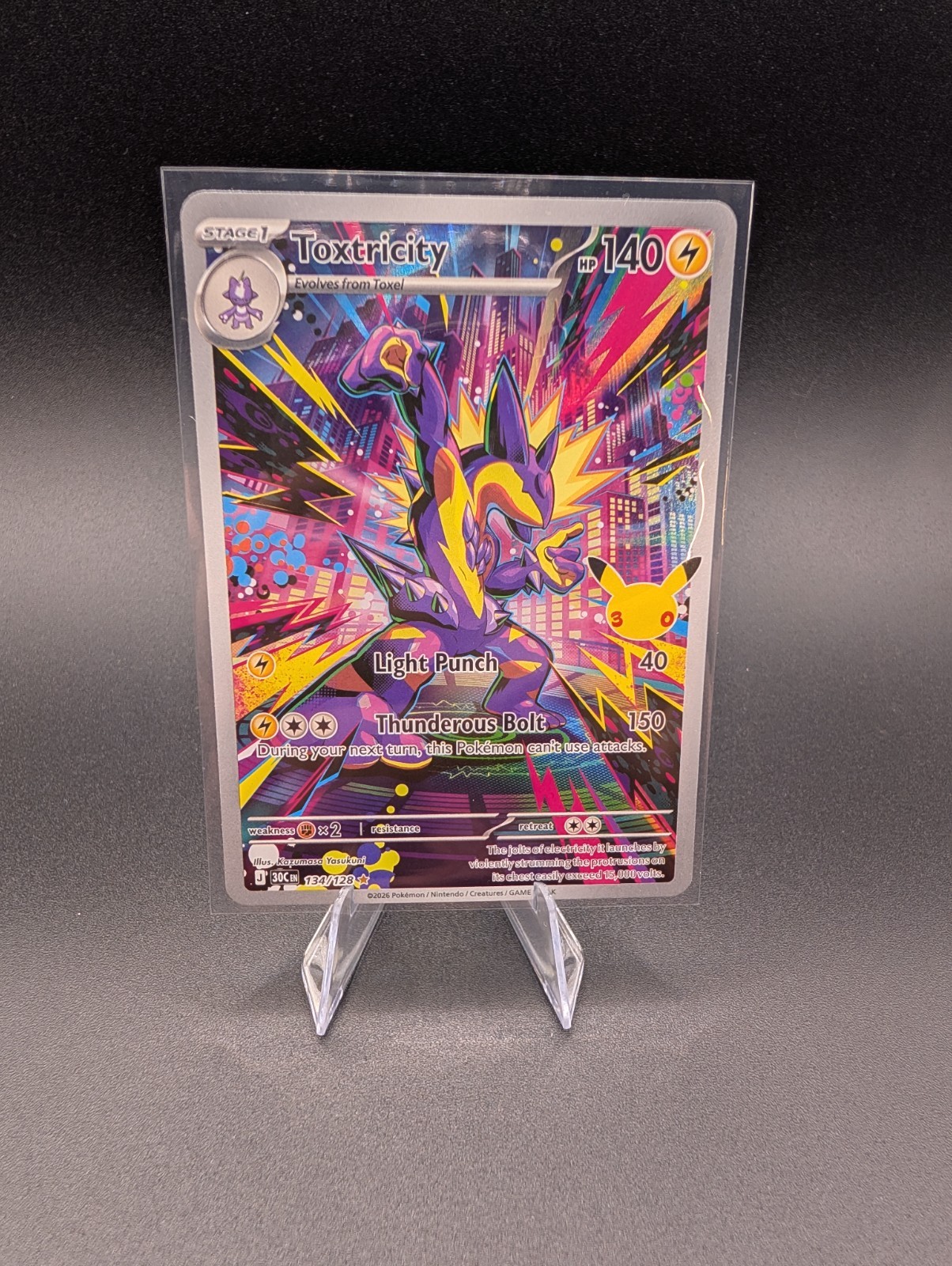 Pokémon TCG Toxtricity 134/128 Illustrazione Rara MINT/Quasi Mint 30° Celebrazione