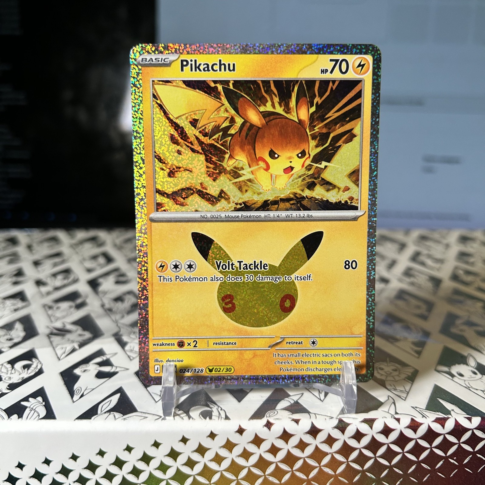 Pikachu 024/128 Holo Pikachu Rare ME: 30th Celebration Pokemon Near Mint