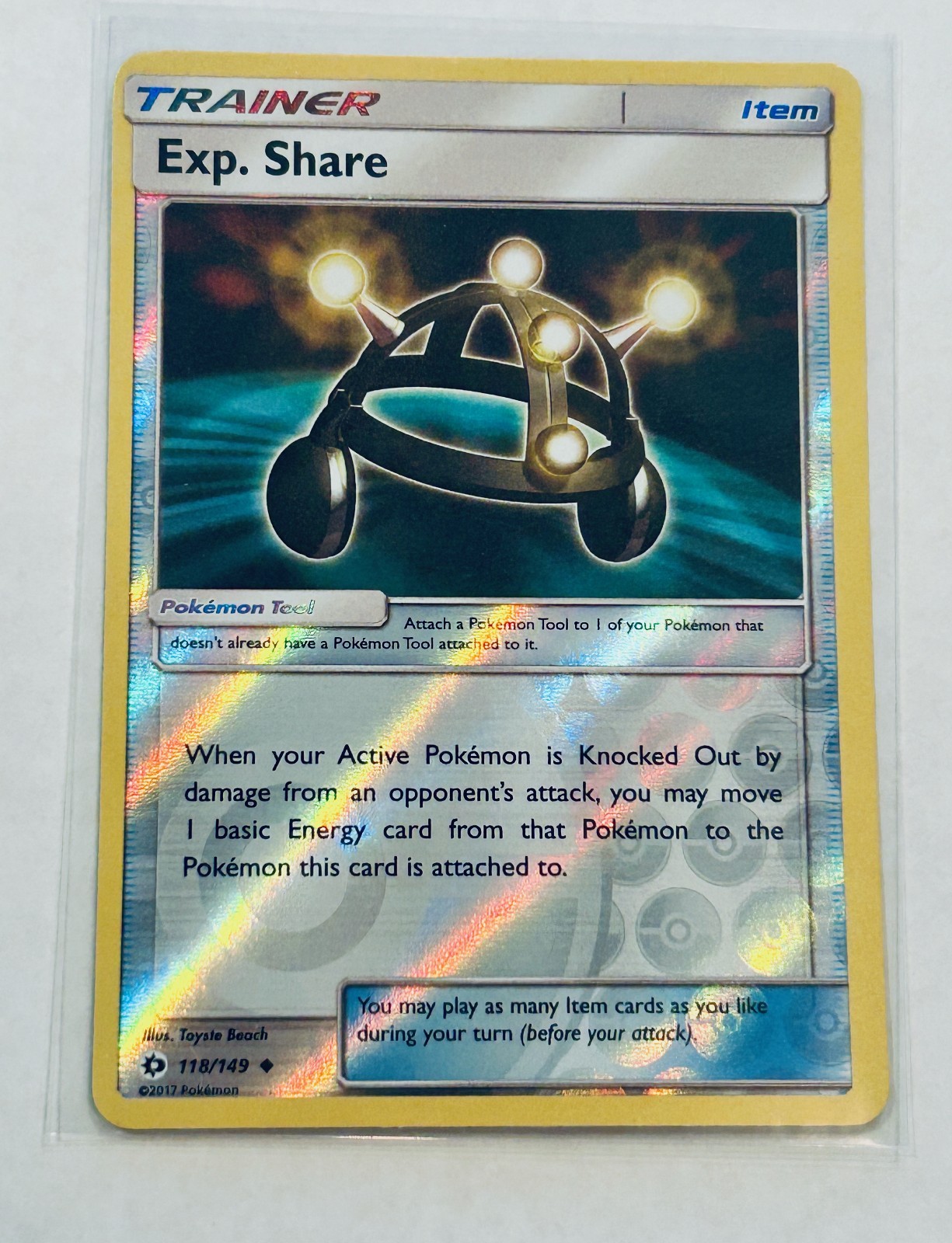 Exp. Share 118/149 Reverse Holo Sun & Moon Base Set 2017 Pokemon TCG NM